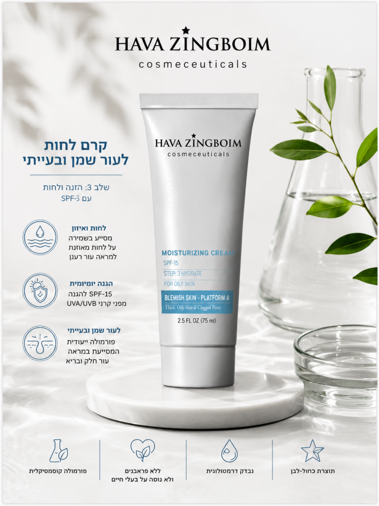 קרם לחות לעור בעייתי 15 SPF חוה זינגבוים חוה זינגבוים מוצרים - אבישג קוסמטיקס