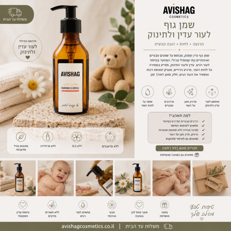 שמן עיסוי לעור עדין ולתינוק חוה זינגבוים מוצרים - אבישג קוסמטיקס